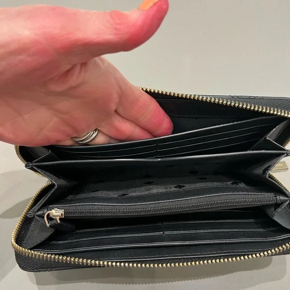 NWOT Kate Spade Natalia Continental Quilted Large Leather Black Zippered Wallet - Picture 7 of 7